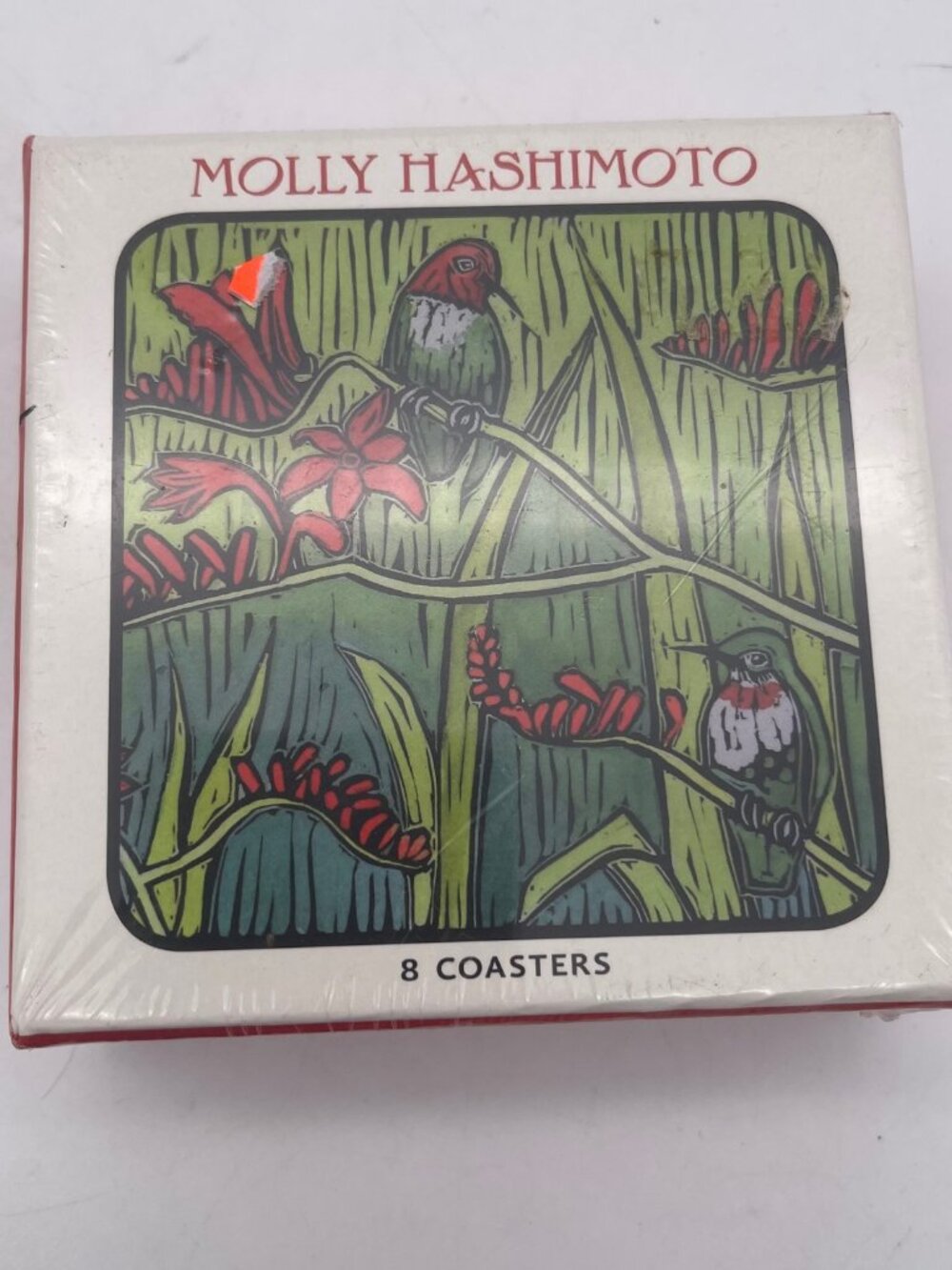 Molly Hashimoto Bird Wildlife Set of 8 Cork-Backed Laminated Coasters NEW A10